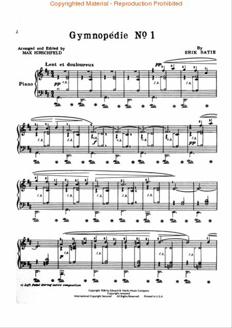Gymnopedie No. 1 Piano Solo scores gallery preview page 2