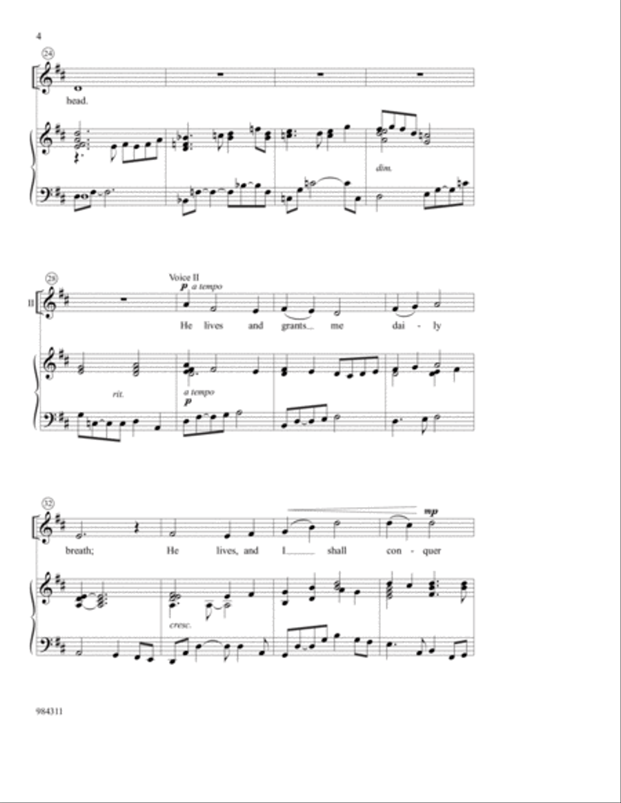 I Know That My Redeemer Lives (Klinge) 2-Part scores gallery preview page 4