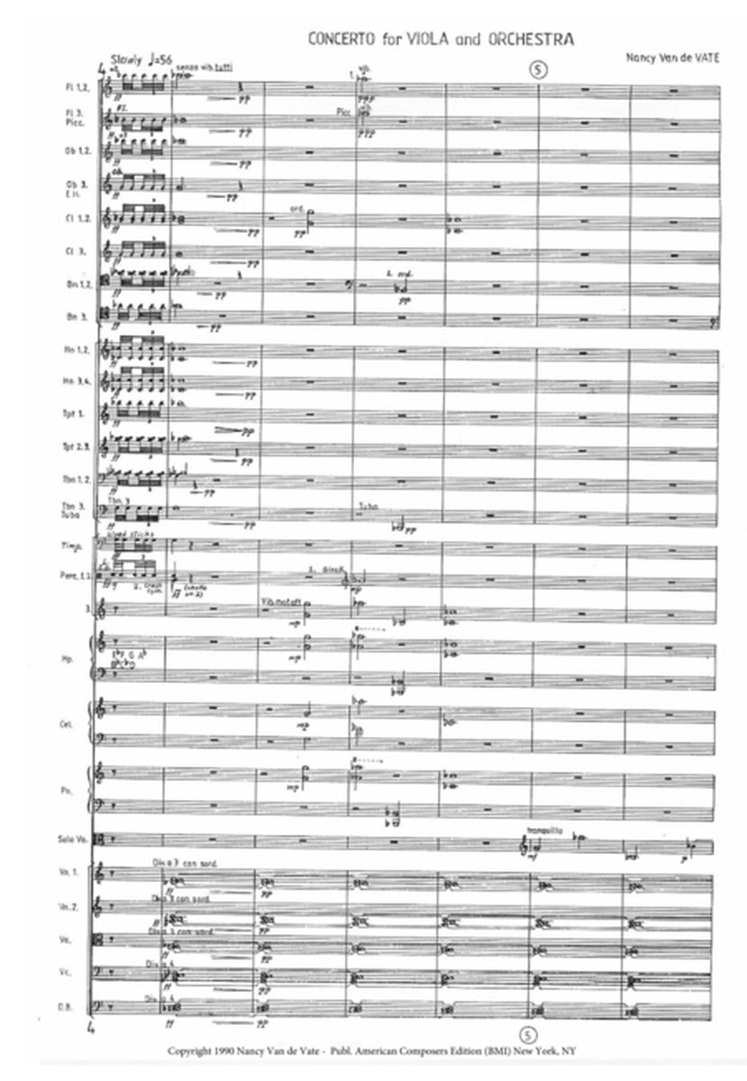 [Van de Vate] Concerto for Viola and Orchestra