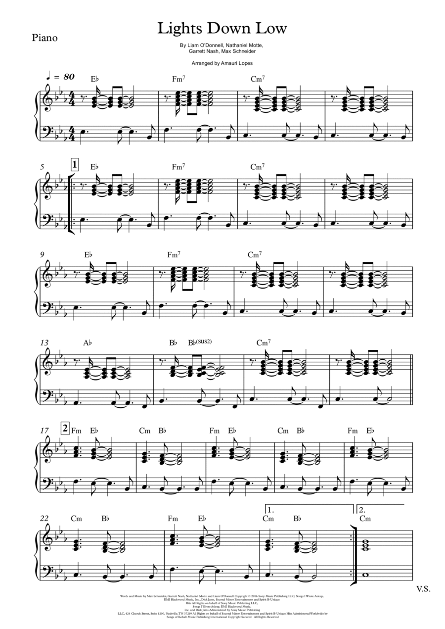 Lights Down Low Lights Down Low Piano Quartet scores gallery preview page 1
