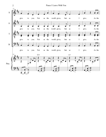 Peace I Leave With You (Tenor Solo with SATB) image number null