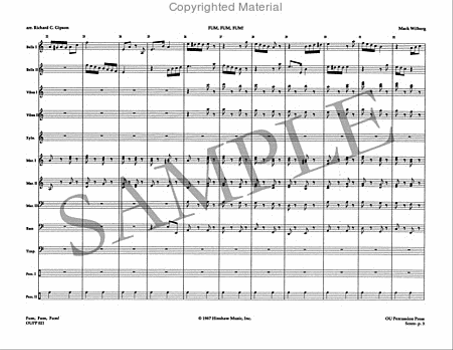 Fum, Fum, Fum! Percussion Ensemble scores gallery preview page 4