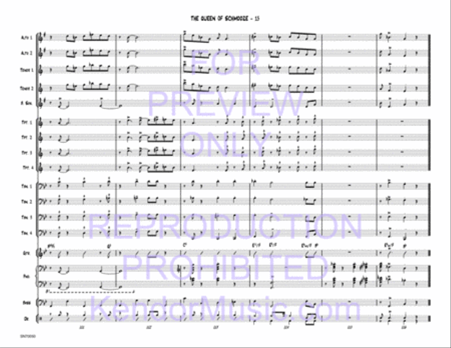 Queen Of Schmooze, The (Full Score) Jazz Ensemble scores gallery preview page 16