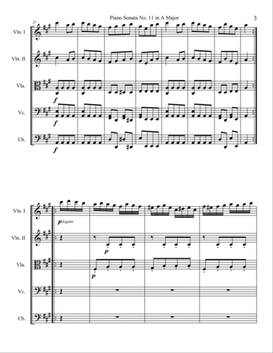 Rondo alla Turca (Turkish March) String Orchestra scores gallery preview page 3