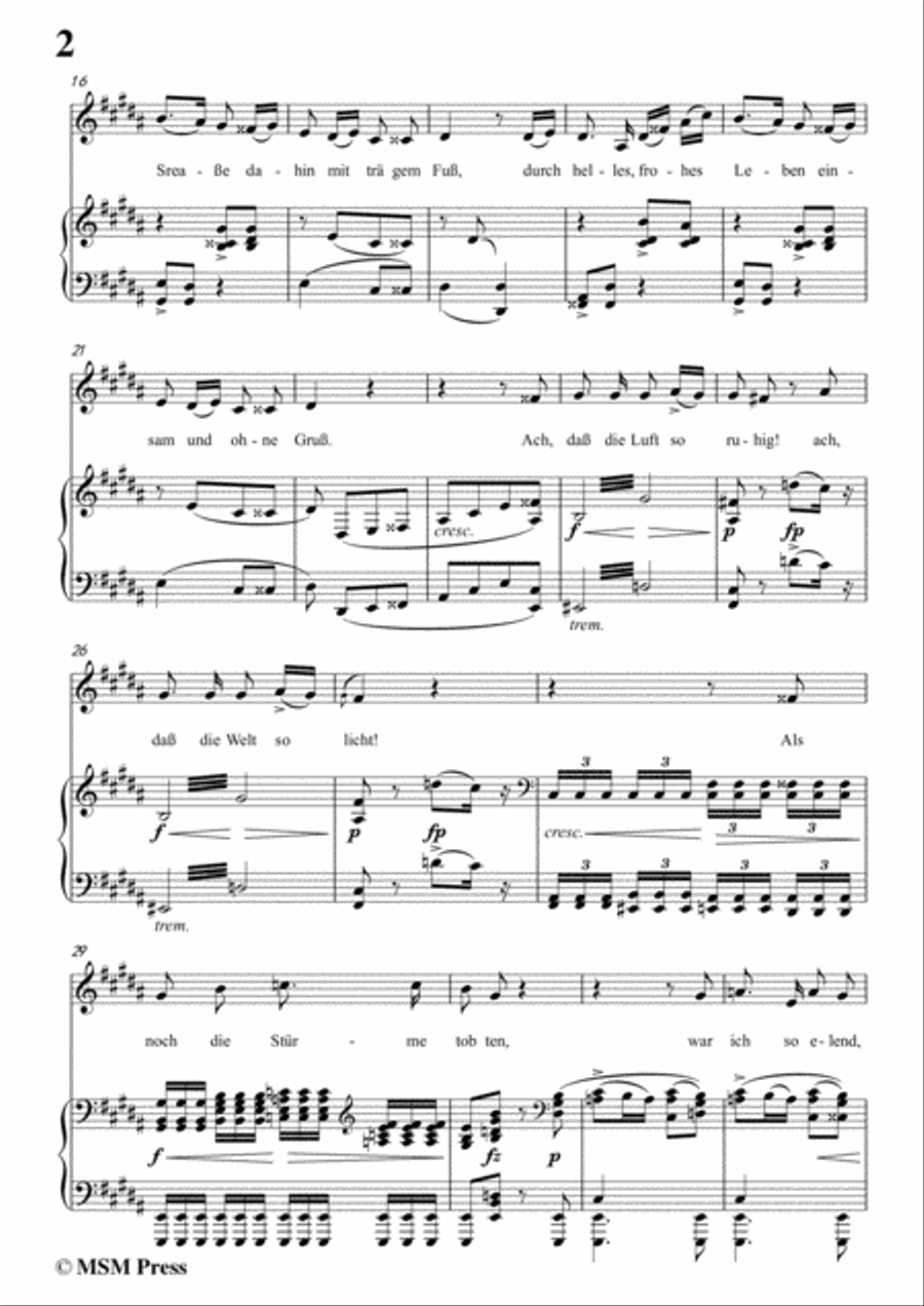 Schubert-Einsamkeit,from 'Winterreise',Op.89(D.911) No.12,in g sharp minor,for Voice&Pno Voice scores gallery preview page 4