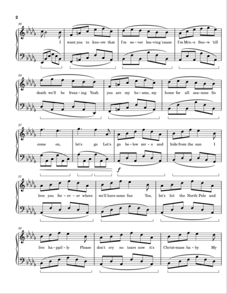 Snowman Piano Solo scores gallery preview page 2