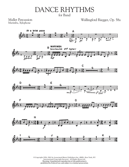 Dance Rhythms for Band, Op. 58 - Mallet Percussion