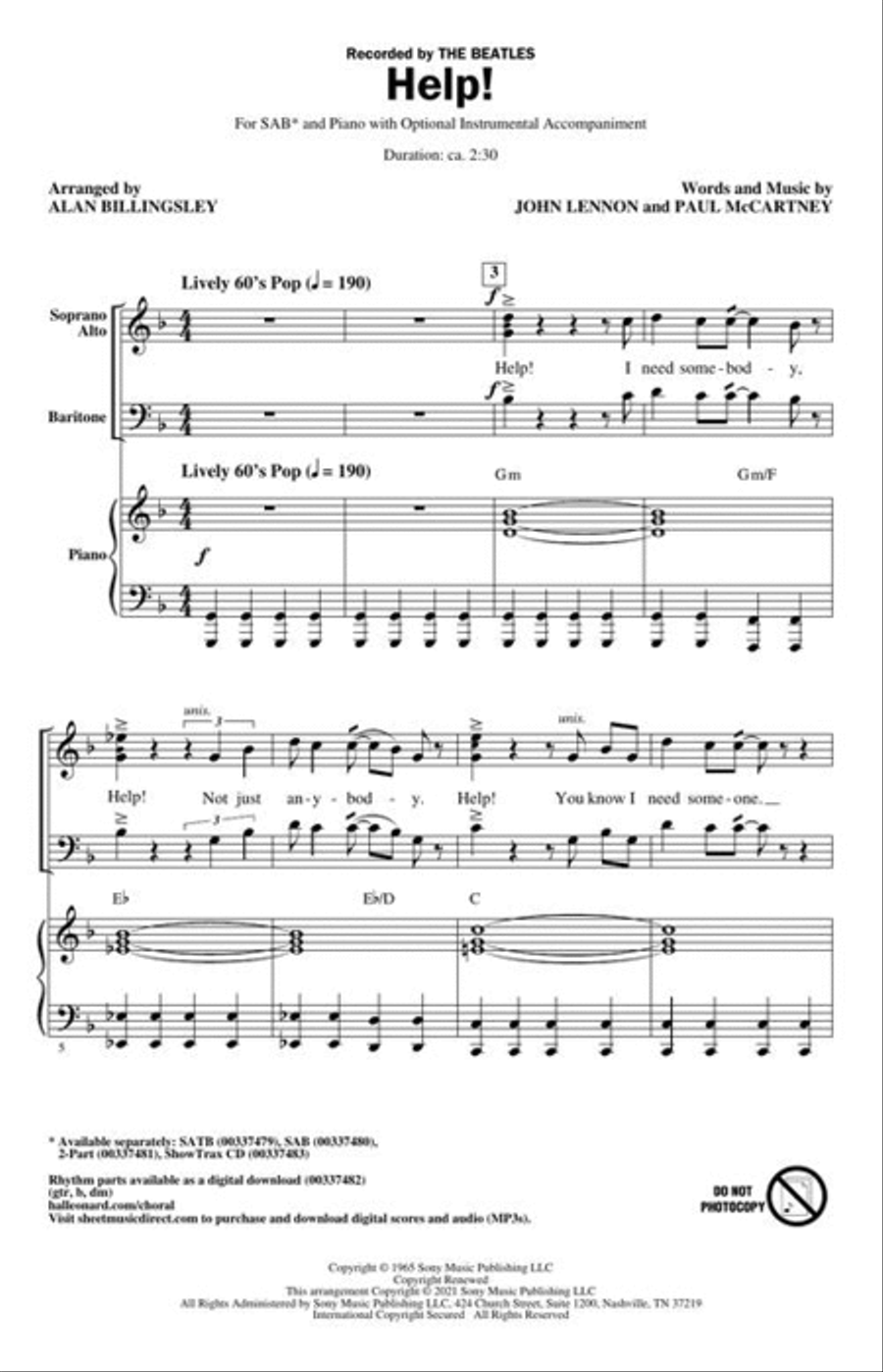 Help! 3-Part scores gallery preview page 3