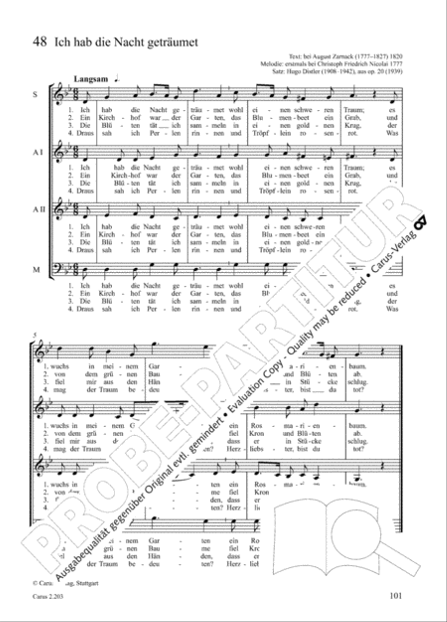 Loreley. Folk songs for choir (Loreley. Volkslieder fur Chor) Choir scores gallery preview page 106