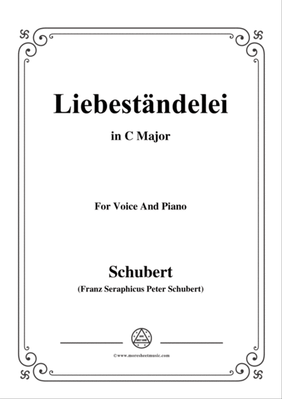 Schubert-Liebeständelei,in C Major,for Voice&Piano Voice scores gallery preview page 1