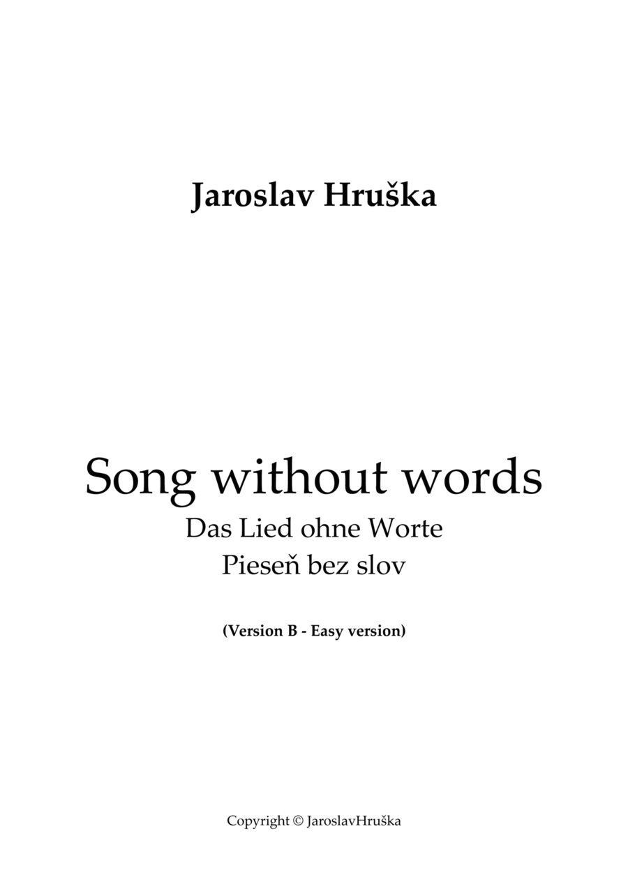 Song without words ( Version B - Easy version ) Piano Method scores gallery preview page 1