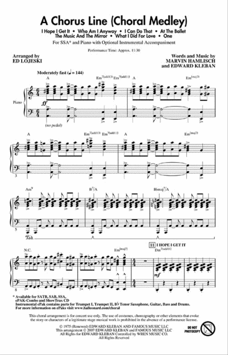 A Chorus Line A Chorus Line SSA scores gallery preview page 2