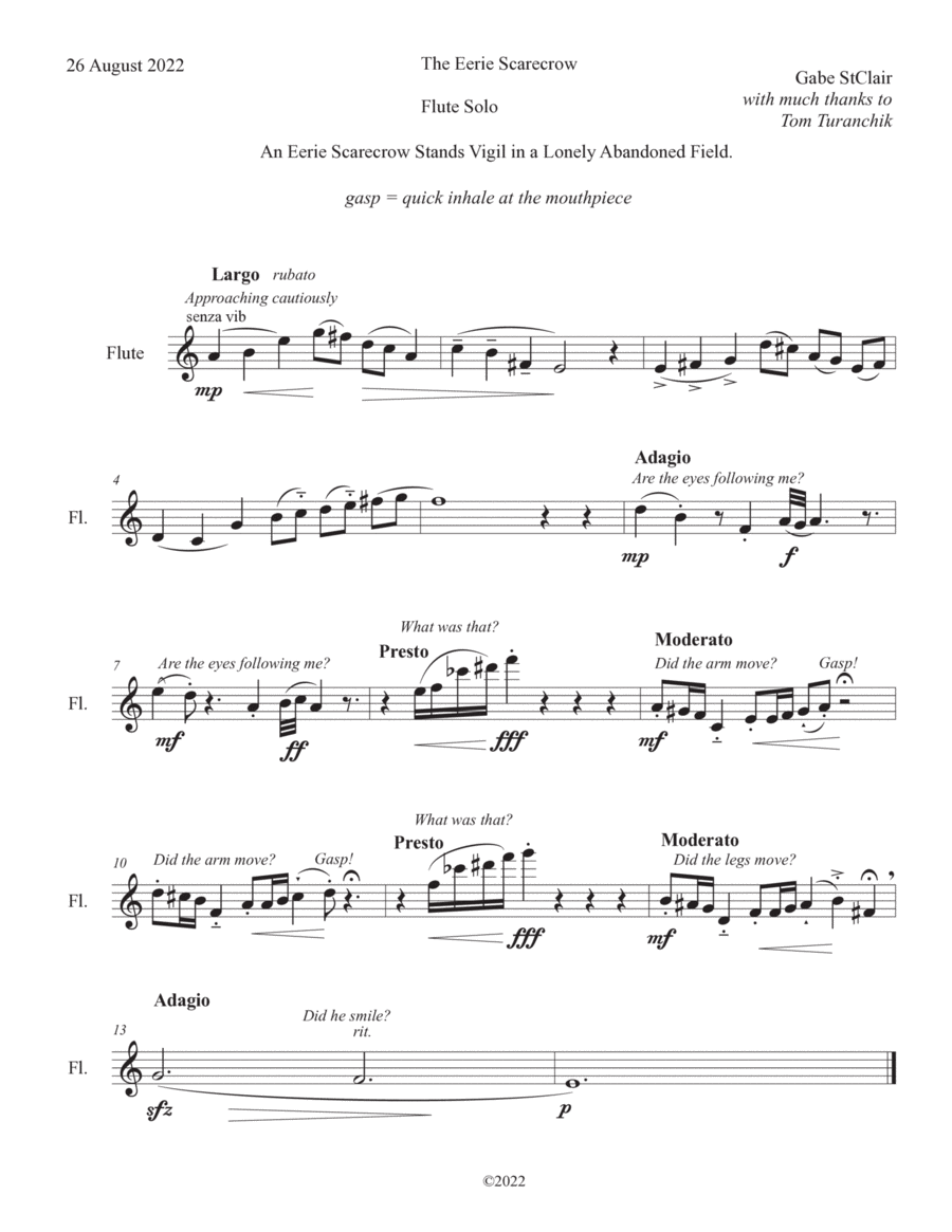 The Eerie Scarecrow Flute Solo scores gallery preview page 1