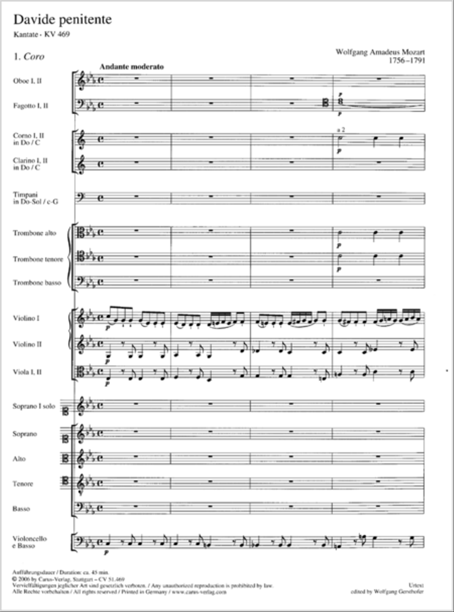 Davide penitente 4-Part scores gallery preview page 154