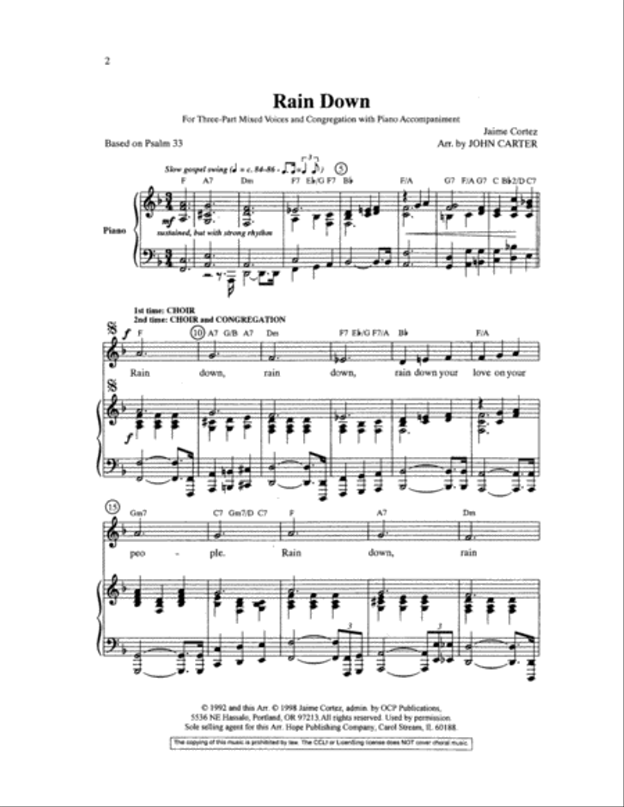 Rain Down Rain Down 3-Part scores gallery preview page 2