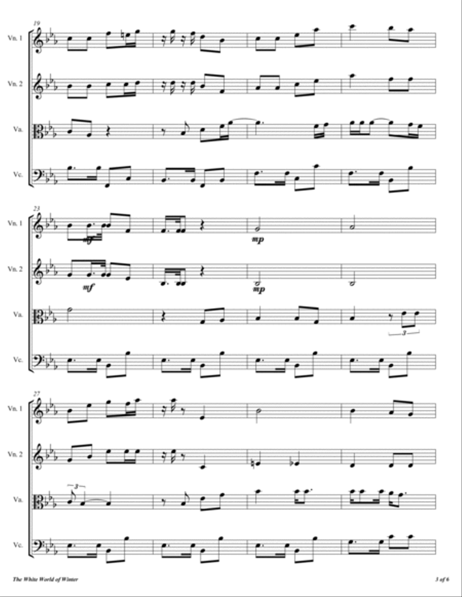 The White World Of Winter String Quartet scores gallery preview page 4