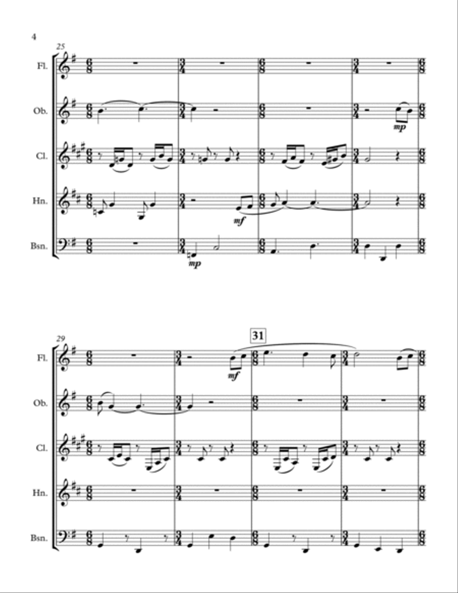 Dulcinea Dulcinea Woodwind Quintet scores gallery preview page 4