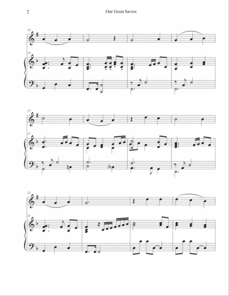 Our Great Savior (Clarinet-Piano) Clarinet Solo scores gallery preview page 2