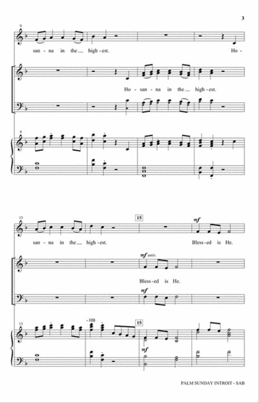 Palm Sunday Introit 3-Part scores gallery preview page 3