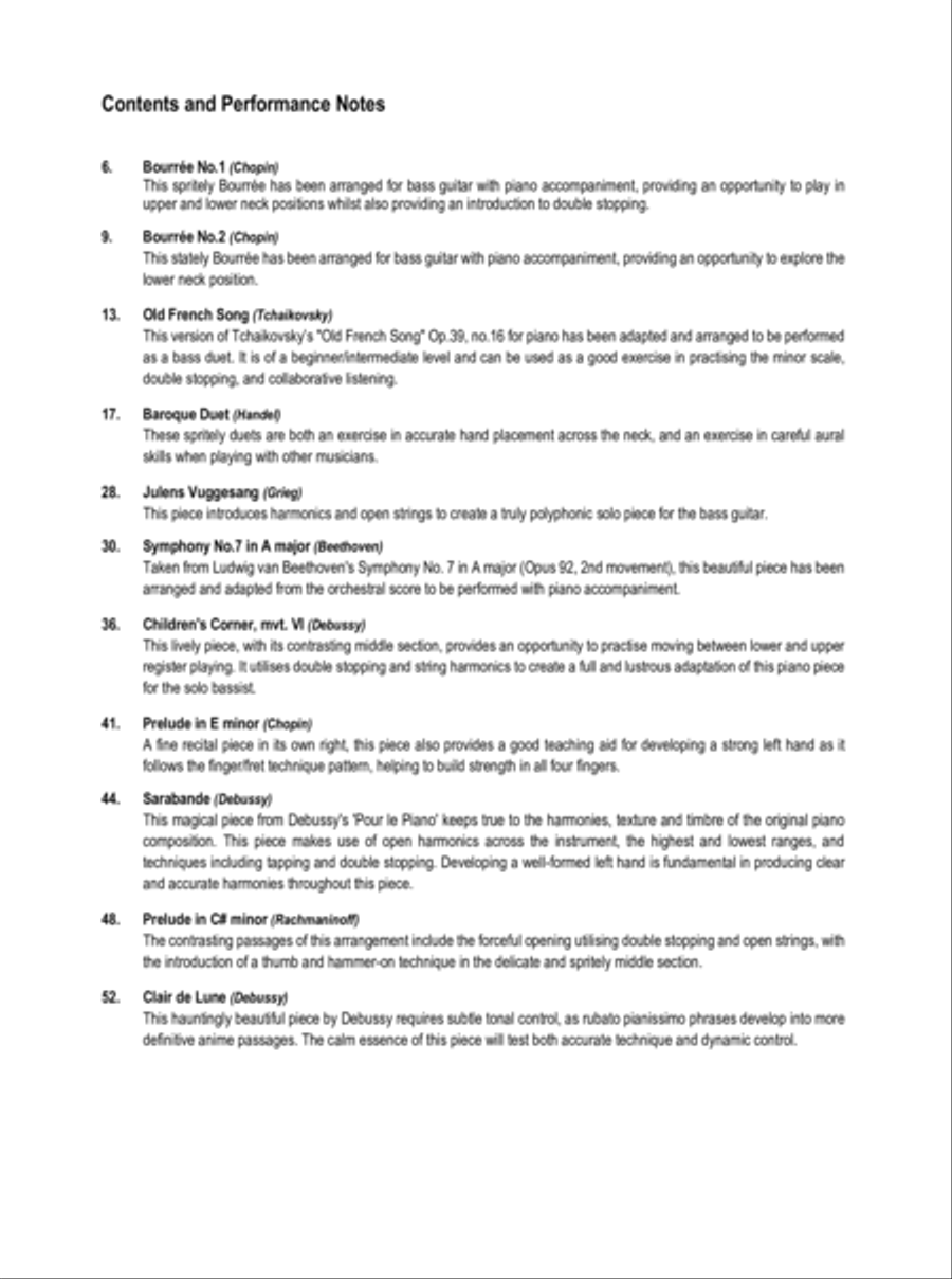 Classical Arrangements for Bass Guitar Bass Guitar scores gallery preview page 5