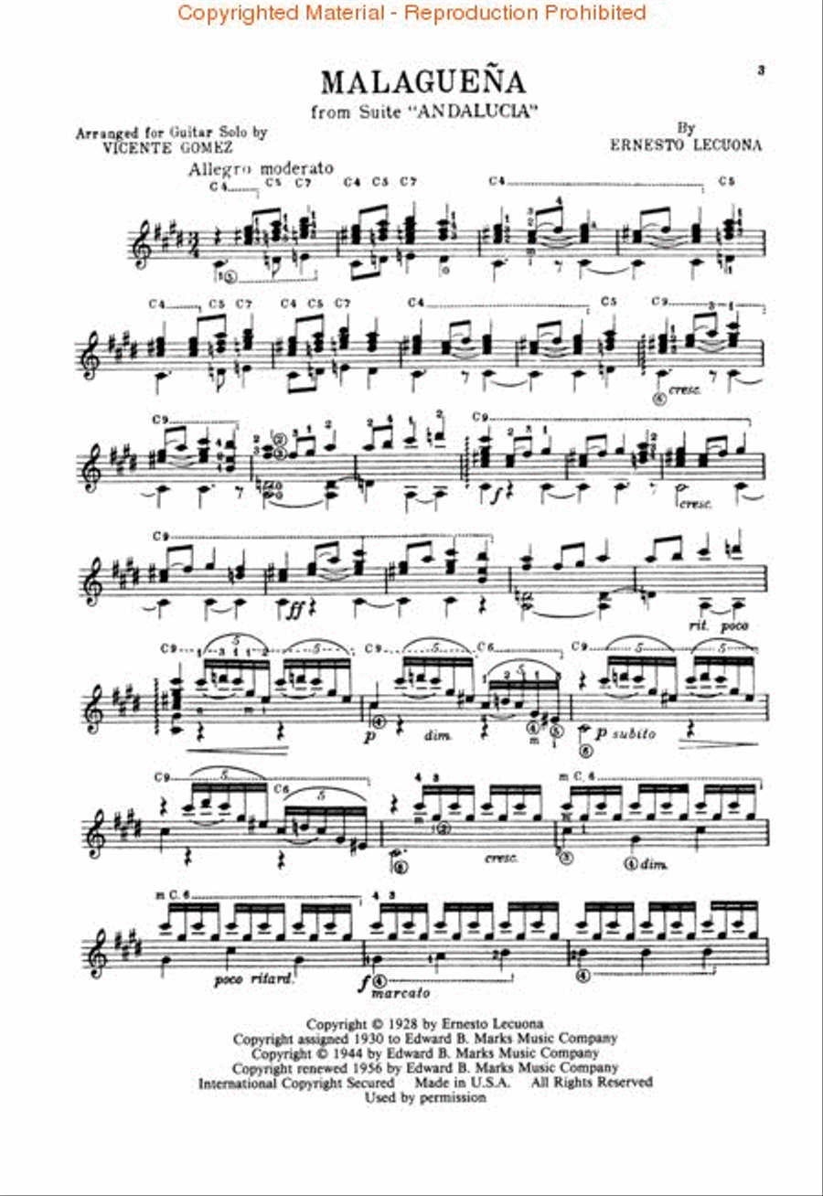 Malaguena guitar solo cheap
