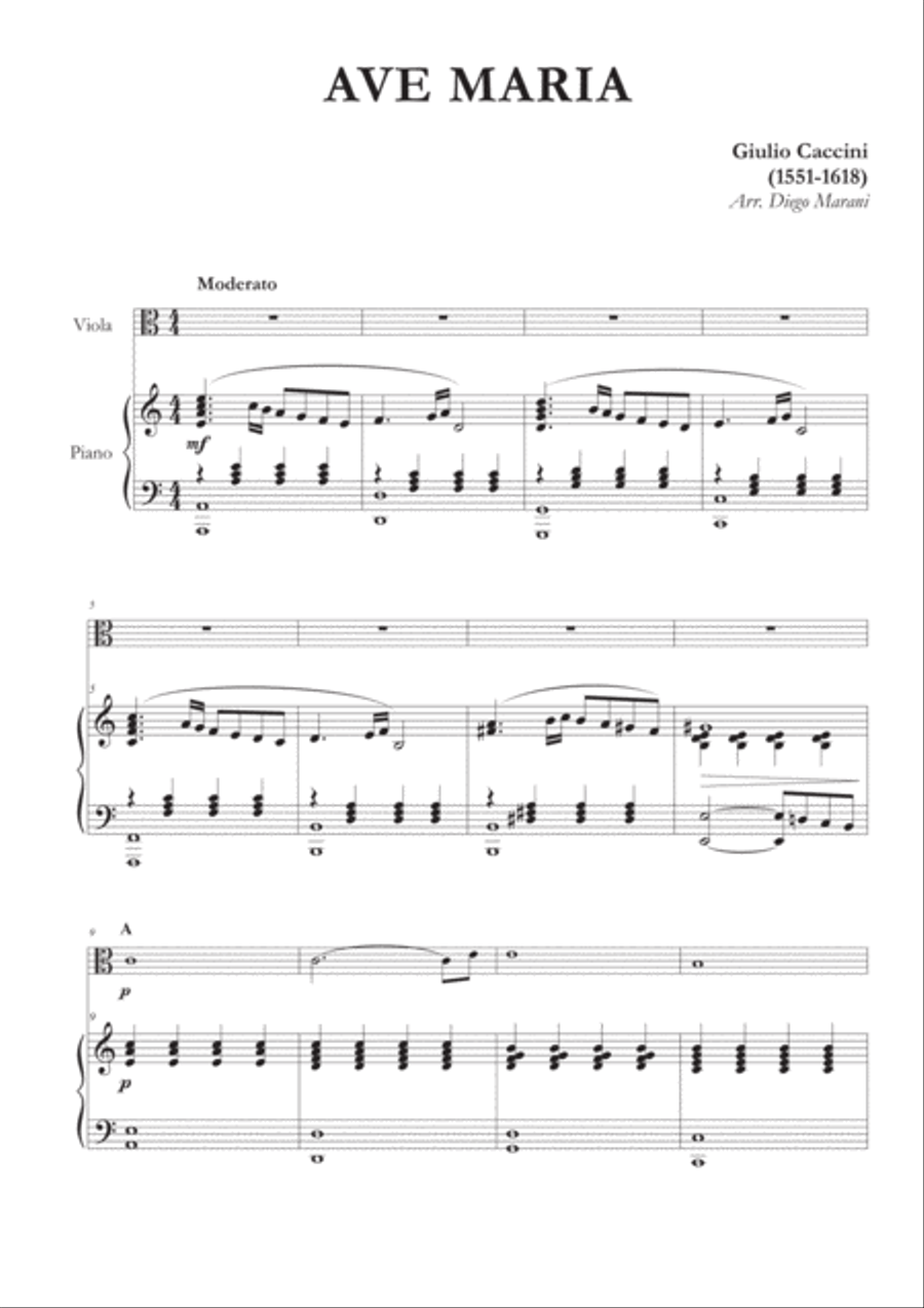 Ave Maria by Caccini-Vavilov for Viola and Piano Piano scores gallery preview page 2