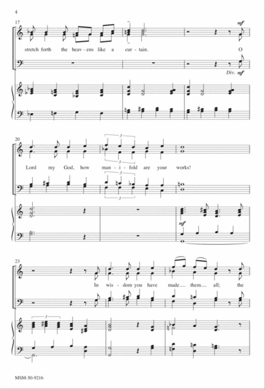 O Lord, How Manifold Are Your Works 4-Part scores gallery preview page 3