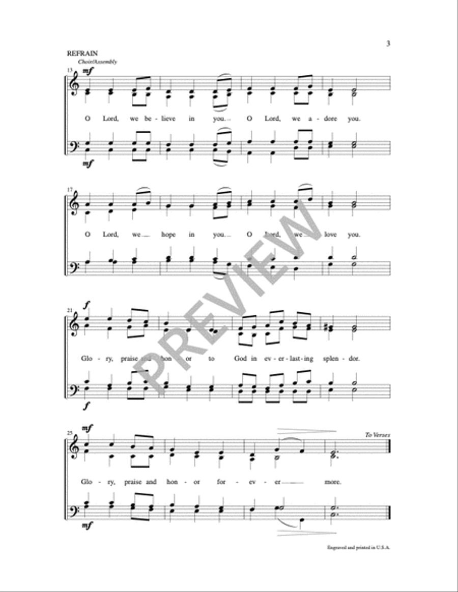 O Lord, We Believe O Lord, We Believe 4-Part scores gallery preview page 3