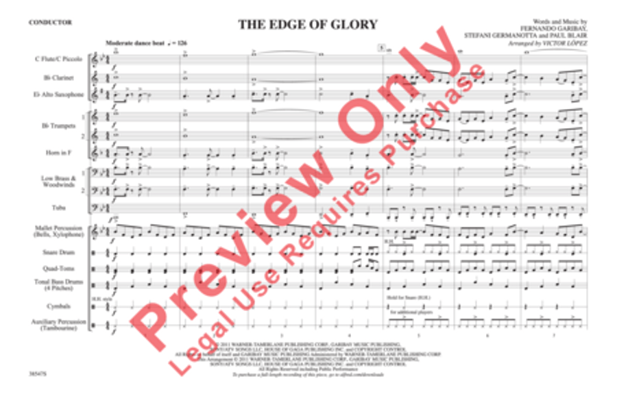 The Edge of Glory Marching Band scores gallery preview page 2