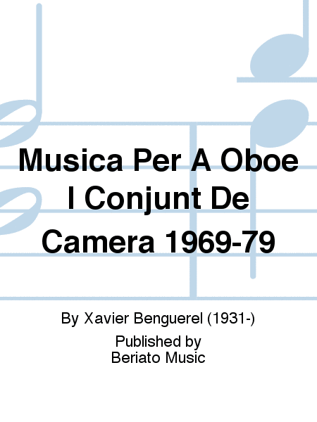 Musica Per A Oboe I Conjunt De Camera 1969-79