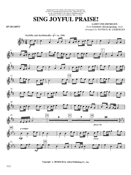 Sing Joyful Praise!: 1st B-flat Trumpet