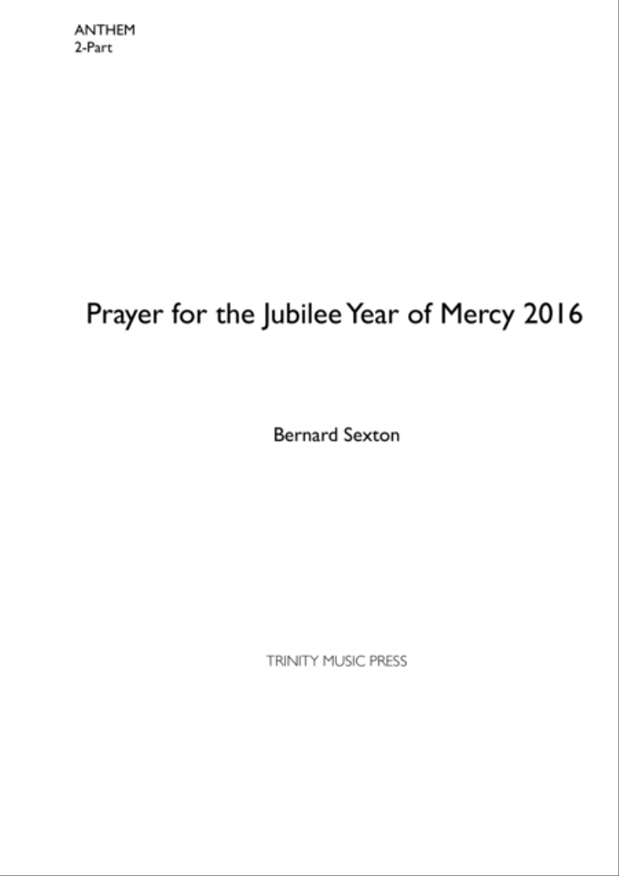 Hymn - Prayer for The Jubilee Year of Mercy 2016 4-Part scores gallery preview page 1