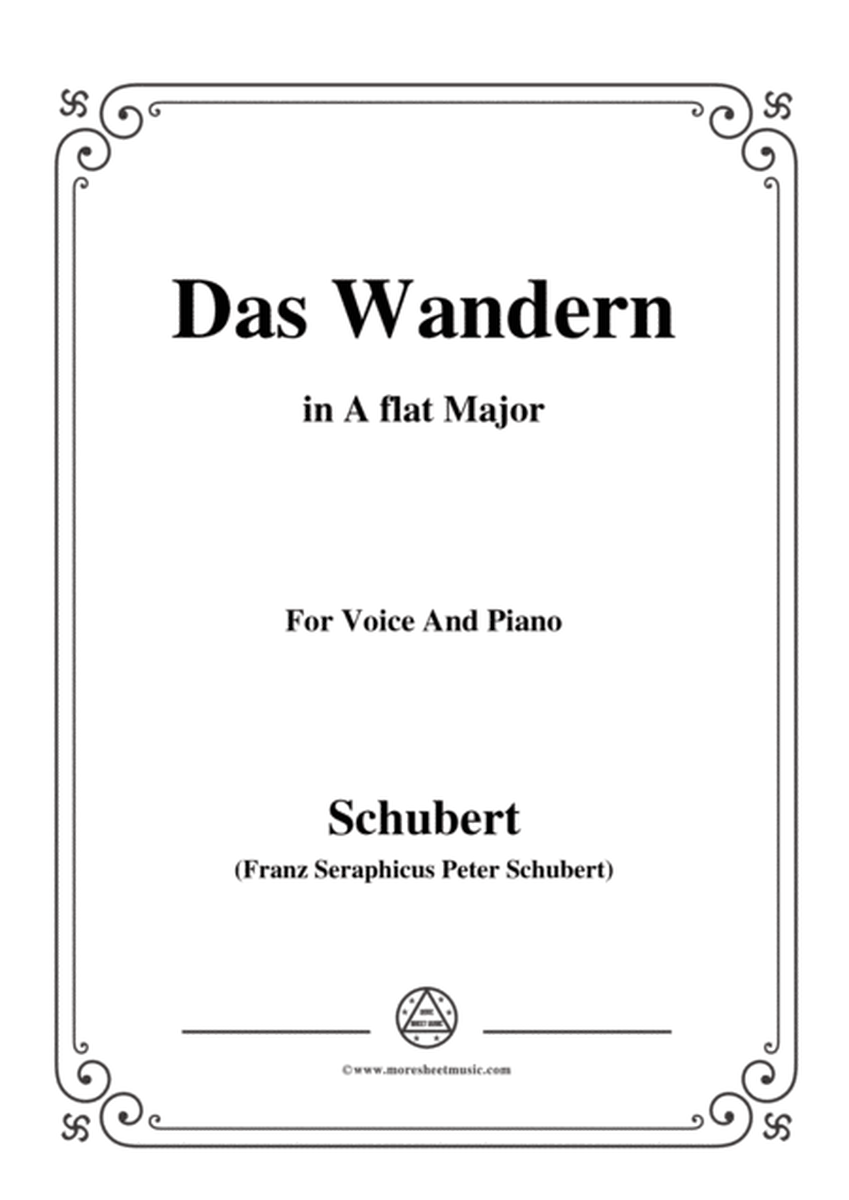 Schubert-Das Wandern,in A flat Major,Op.25,No.1,for Voice and Piano image number null