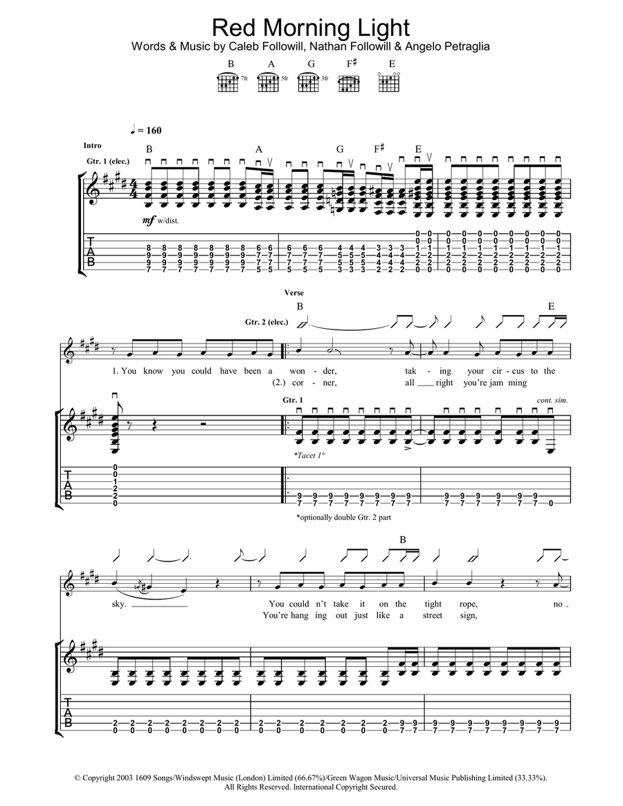 Red Morning Light Acoustic Guitar scores gallery preview page 1