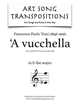 Book cover for TOSTI: 'A vucchella (transposed to E-flat major)