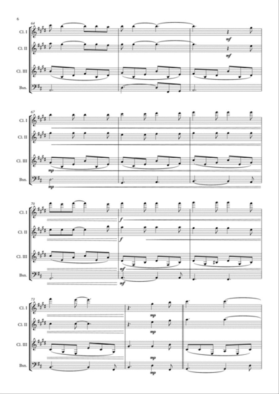 Hallelujah Woodwind Quartet scores gallery preview page 6