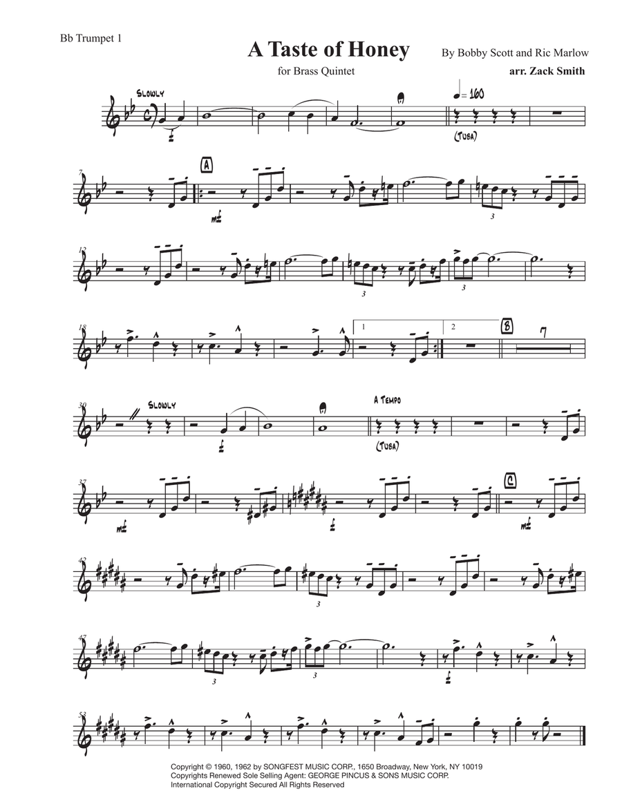 A Taste Of Honey Brass Ensemble scores gallery preview page 5