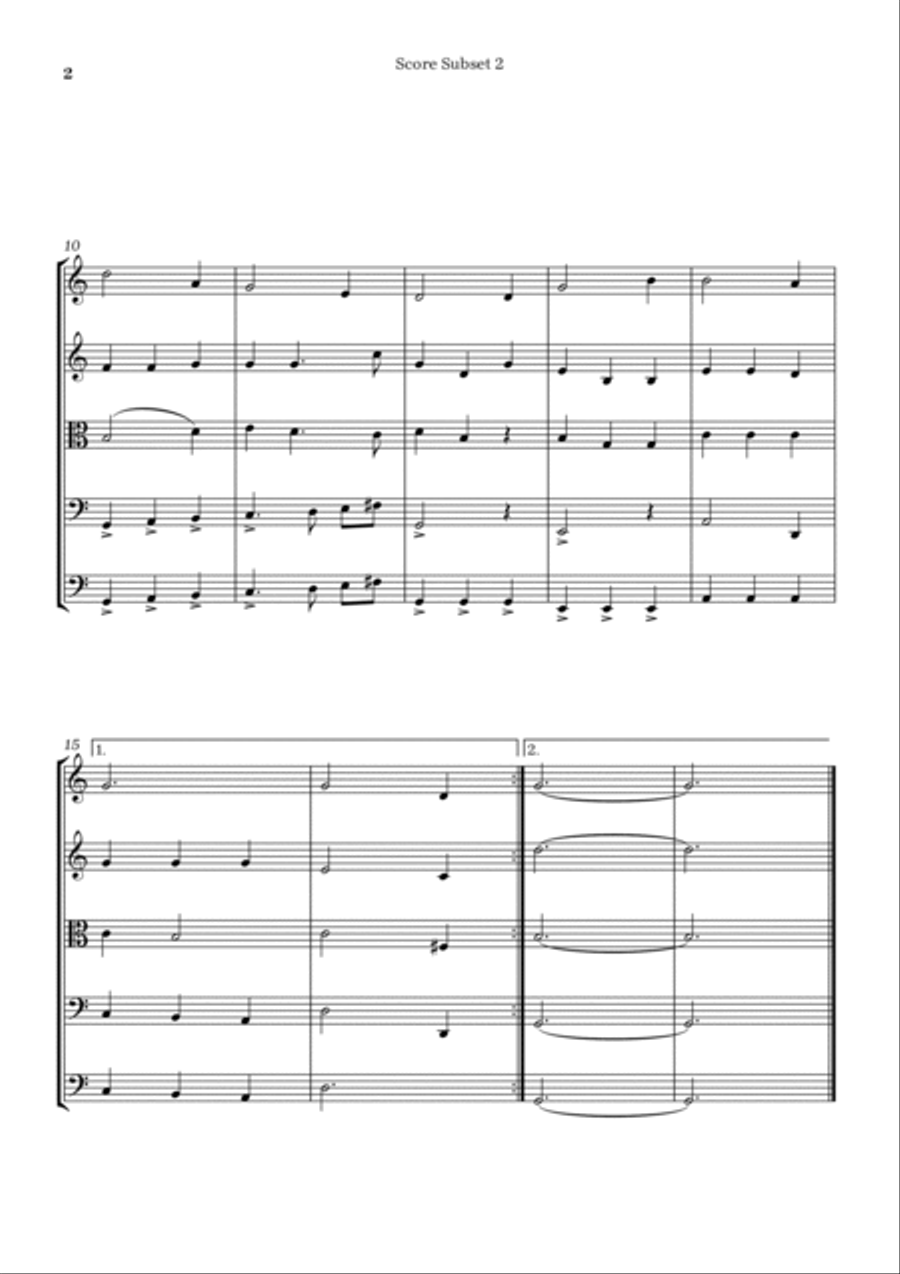 Amazing grace String Quintet scores gallery preview page 2