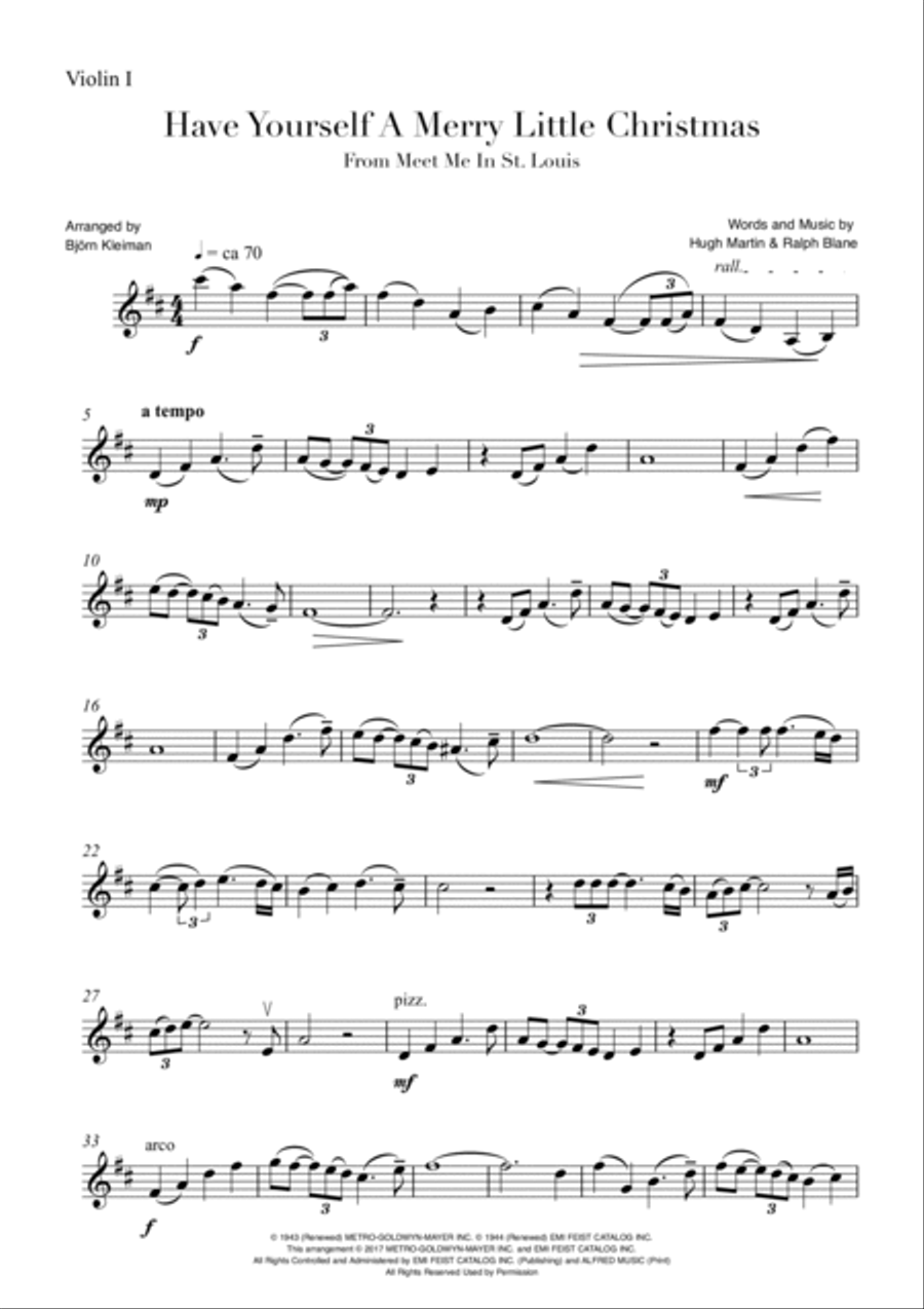 Have Yourself A Merry Little Christmas String Quartet scores gallery preview page 6