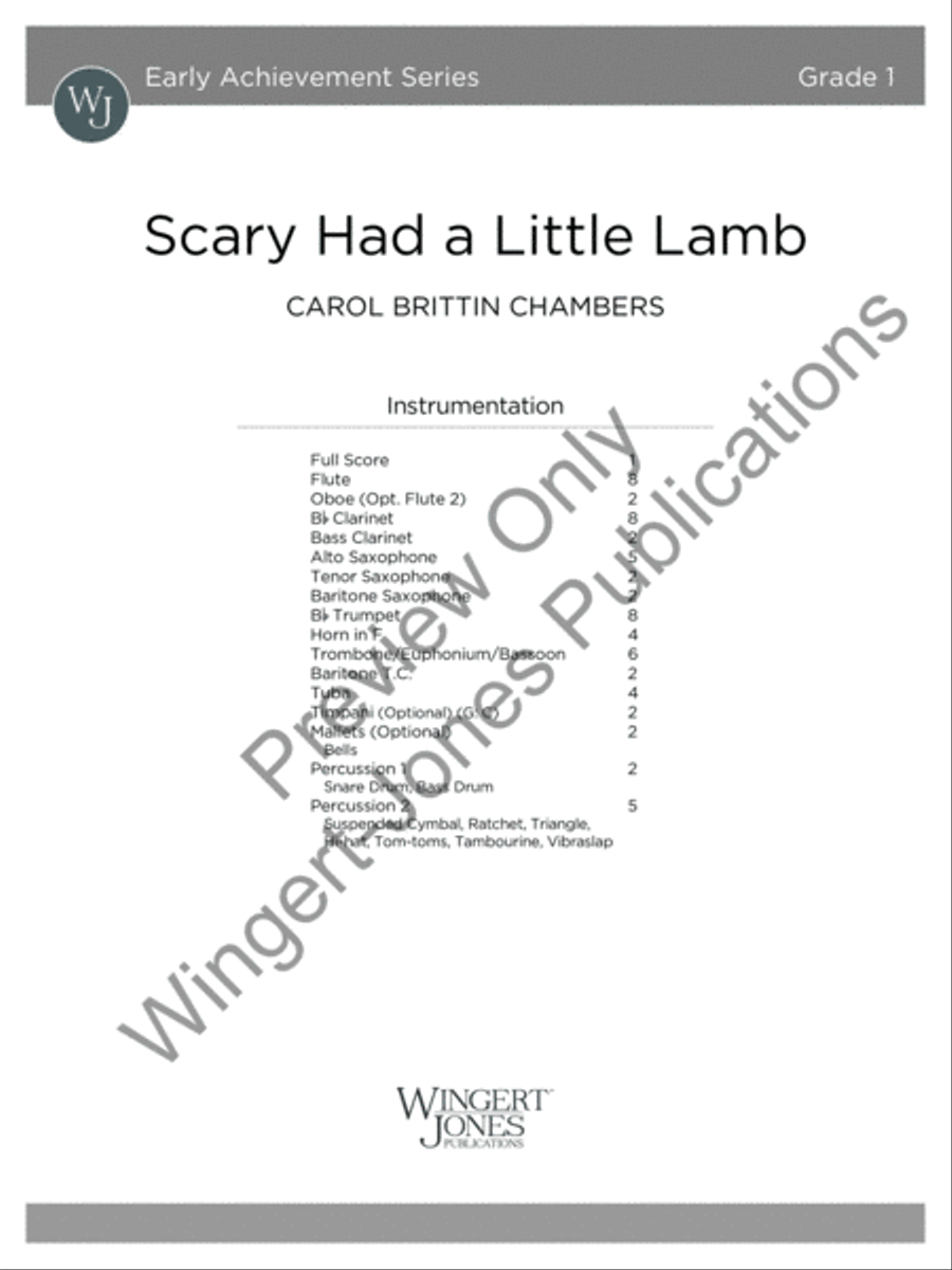 Scary Had a Little Lamb (Score) Concert Band scores gallery preview page 2