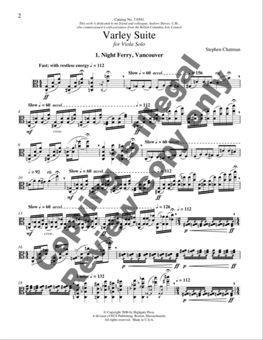 Varley Suite Viola Solo scores gallery preview page 9