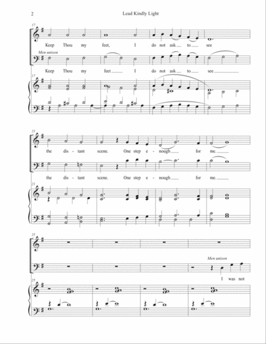 Lead Kindly Light for 2-Part Mixed Chorus and Piano 2-Part scores gallery preview page 3