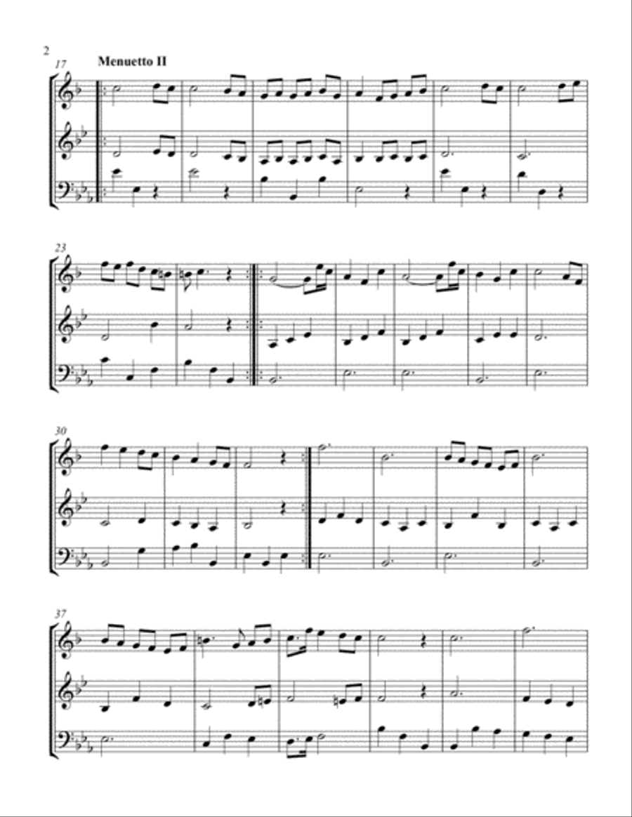 Two Menuettos from Iphegenia Brass Ensemble scores gallery preview page 2