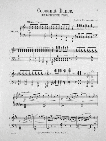 Cocoanut. Characteristic Piece for the Pianoforte