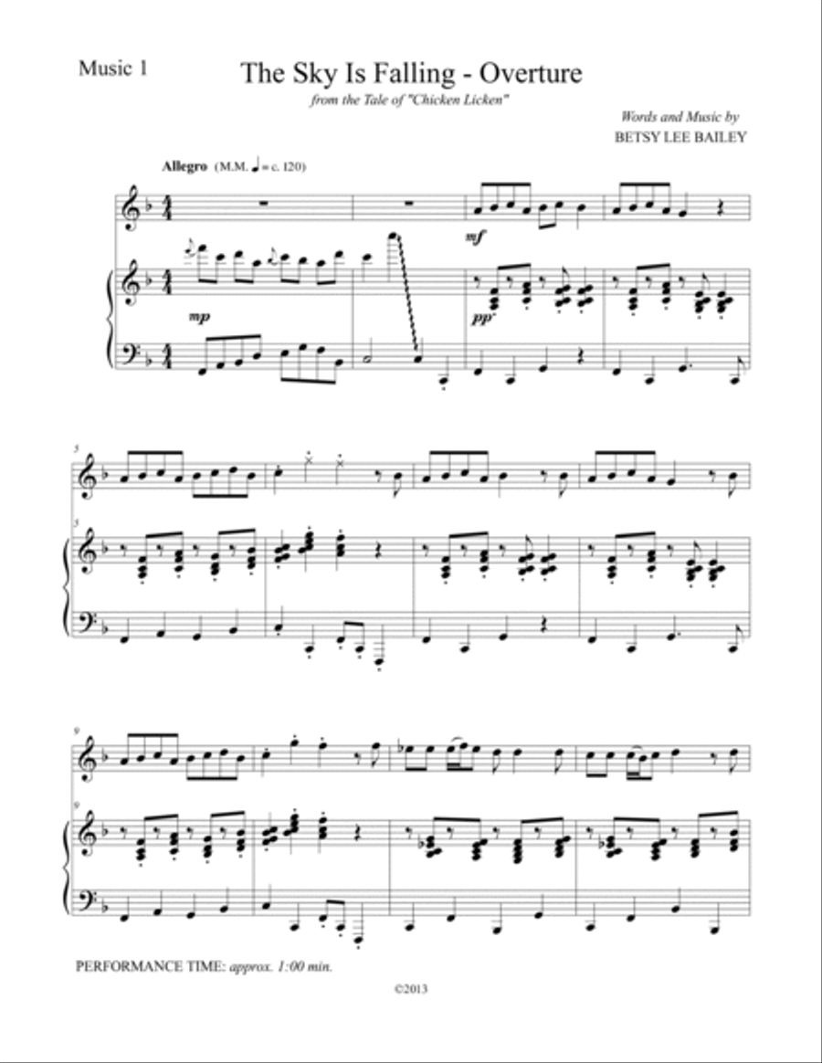 The Tale of Chicken Licken - Score Part 1 2021 Piano, Vocal, Guitar scores gallery preview page 3