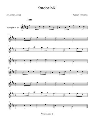Book cover for Korobeiniki (from Tetris) - Trumpet Lead Sheet