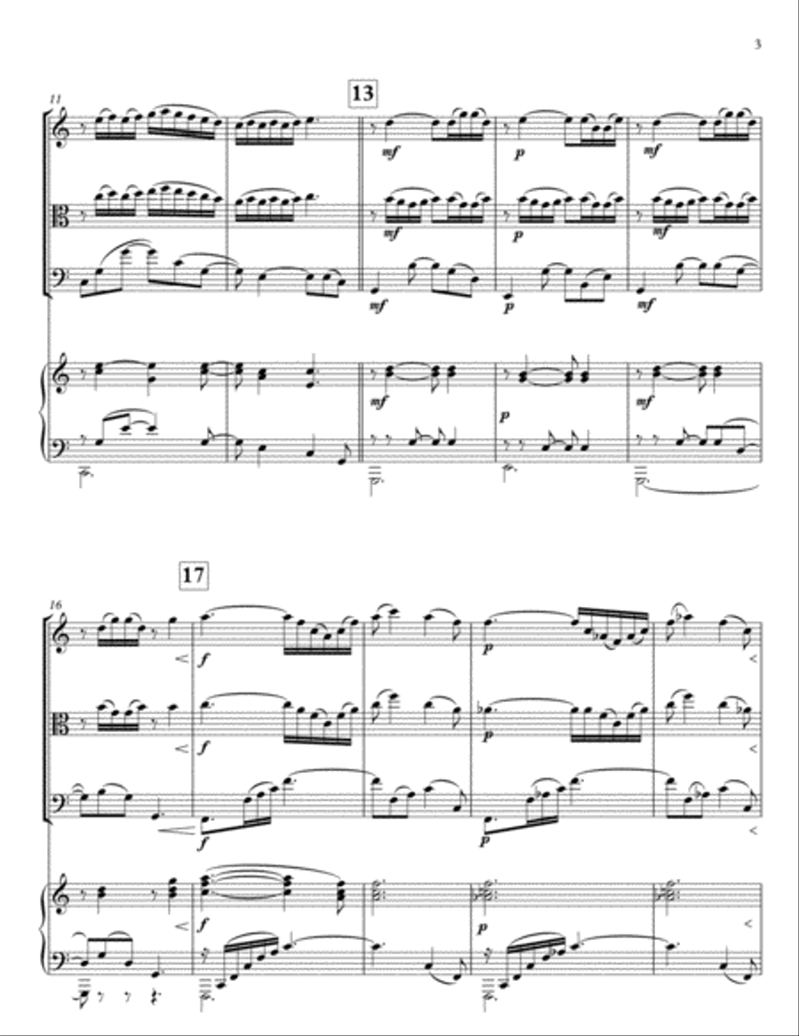 Duet from Lakme (Delibes), for piano quartet Piano Quartet scores gallery preview page 3