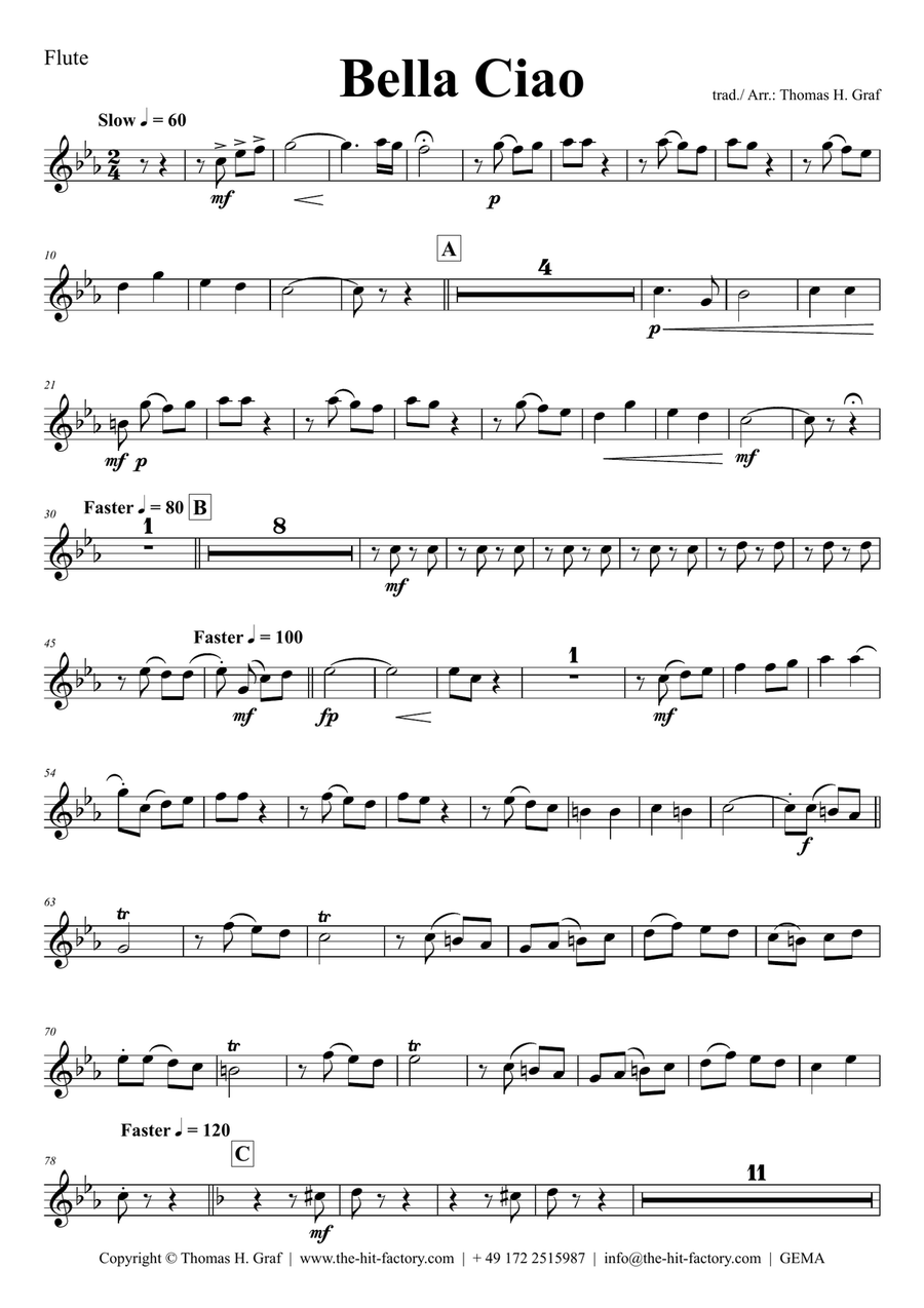 Bella Ciao - Italian Classic - Wind Quintet Woodwind Quintet scores gallery preview page 6