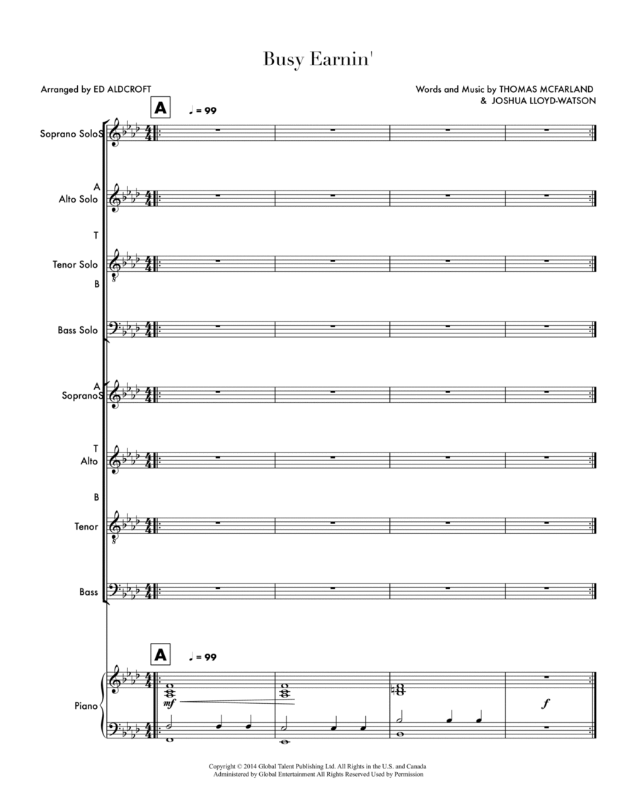 Busy Earnin' Busy Earnin' 4-Part scores gallery preview page 1