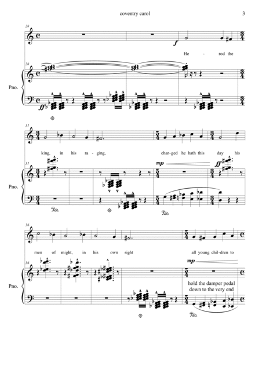 Coventry Carol Coventry Carol Voice scores gallery preview page 3